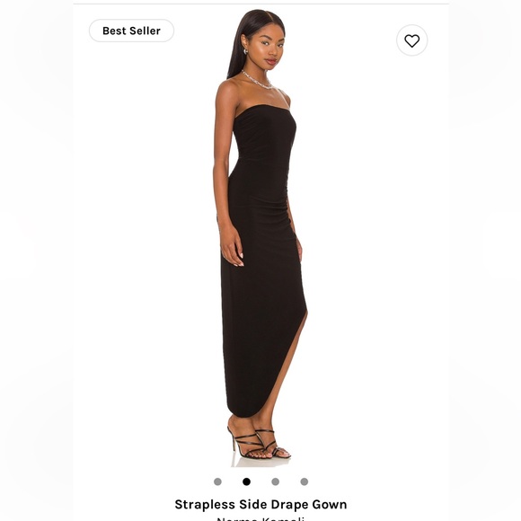Norma Kamali Strapless Side Drape Gown - Picture 2 of 2